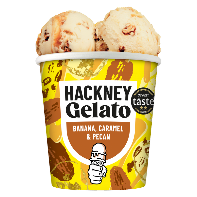 Hackney Gelato Banana, Caramel & Roasted Pecan, 460ml