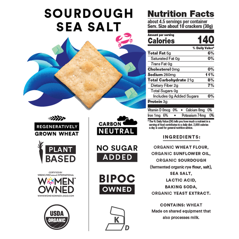 Moonshot Sourdough Sea Salt Crackers 4.4oz