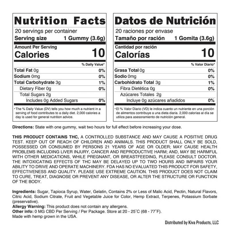 Camino Gummies 'Bliss' de sandía y limonada con 5 mg de THC, 20 unidades