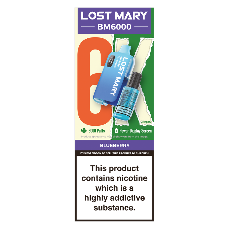 Lost Mary BM6000 Rechargeable Blueberry, 1pcs