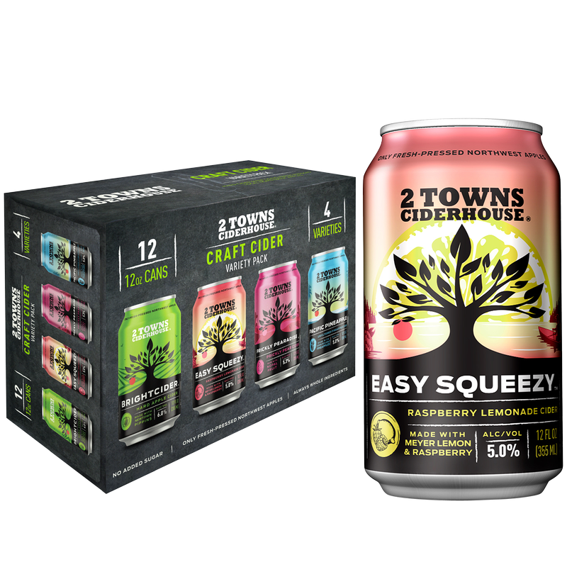2 Towns Craft Cider Variety 12pk 12oz Can