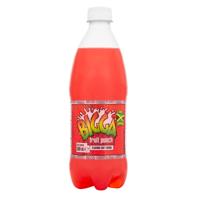 Bigga Fruit Punch Flavour Soft Drink, 600ml