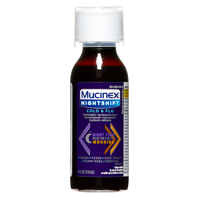 Mucinex Nightshift Cold & Flu Liquid 4oz