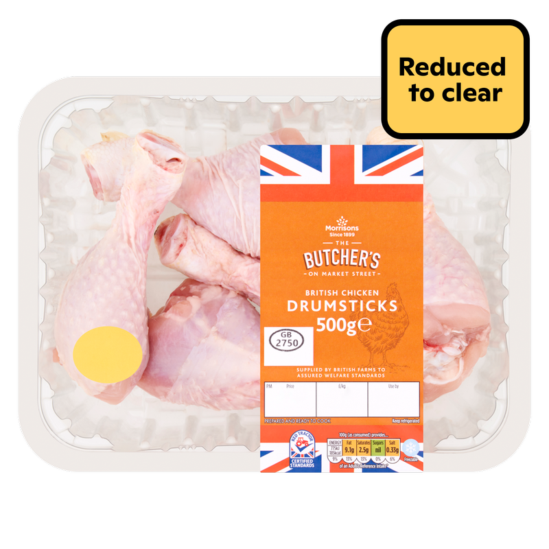 Reduced - Morrisons British Chicken Drumsticks, 500g