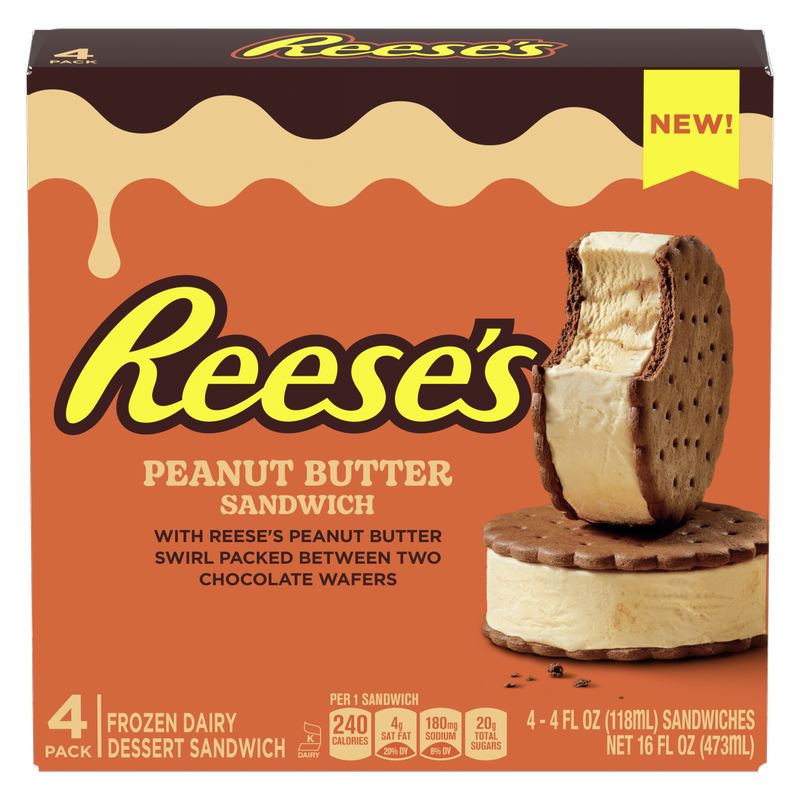 Reese's Peanut Butter Frozen Dairy Dessert Sandwich 4ct