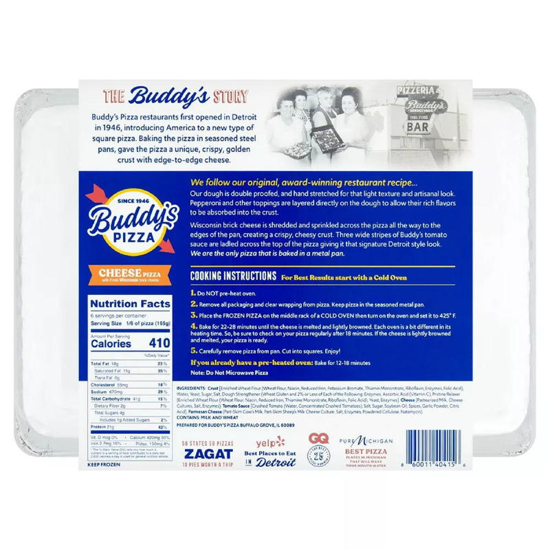 Buddy's Detroit Style Cheese Pizza 
