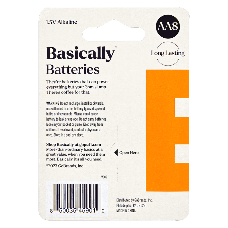 Basically 16ct AA Alkaline Batteries (2 packs of 8 batteries)