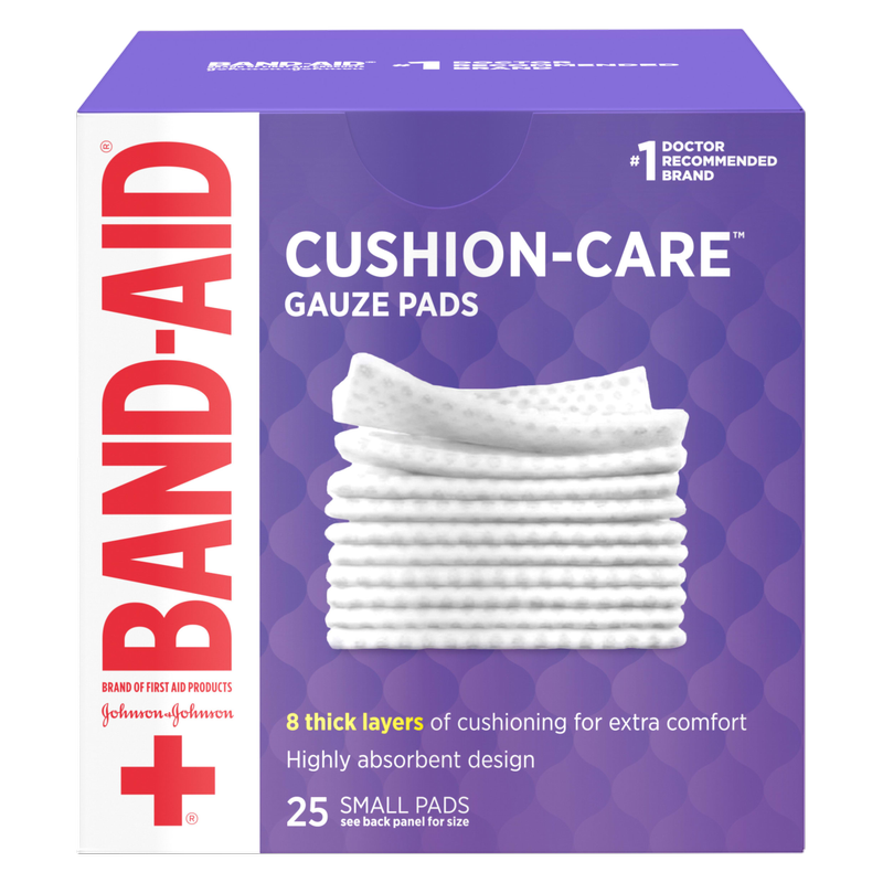 Band-Aid Small Cushion Care Gauze Pads 2" x 2" 25ct
