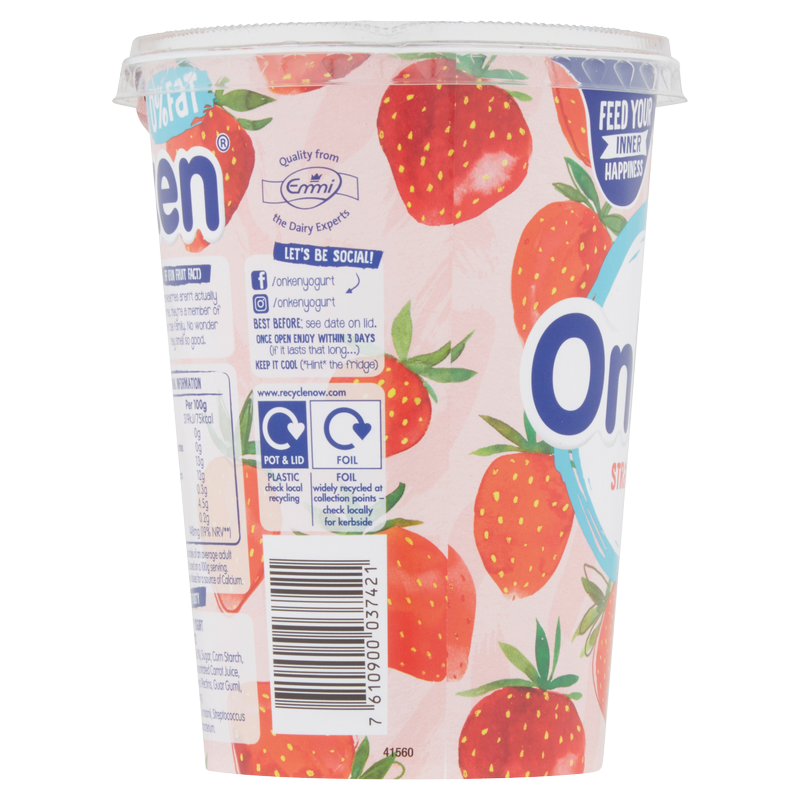 Onken Fat Free Strawberry Yoghurt, 450g