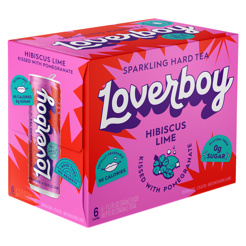 Loverboy Hibiscus Lime Sparkling Hard Tea 6pk 12oz Can 4.2% ABV
