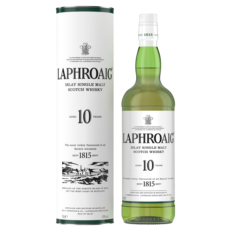 Laphroaig 10 YO Single Malt Whisky, 70cl