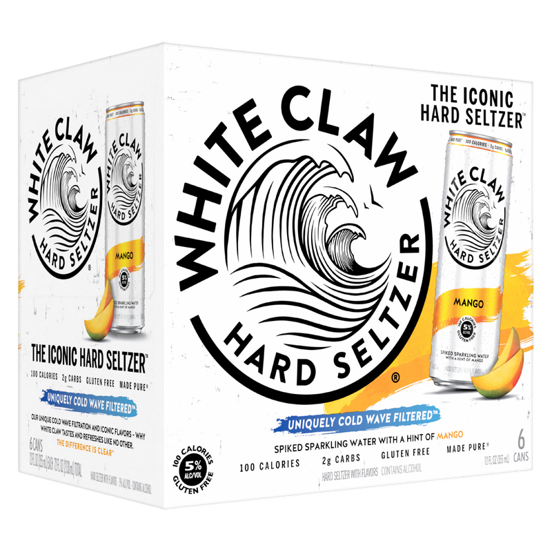 White Claw Seltzer Mango 6pk 12oz Can 5.0% ABV