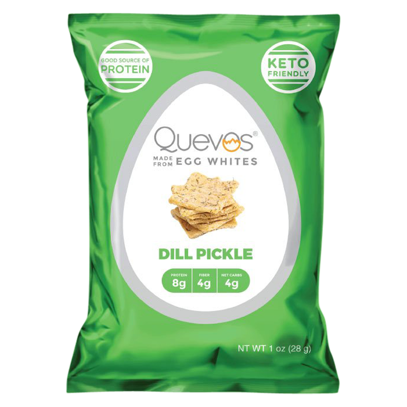 Quevos Dill Pickle Egg White Chips 1oz Bag