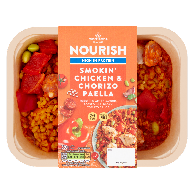 Morrisons Nourish Smokin' Chicken & Chorizo Paella, 380g