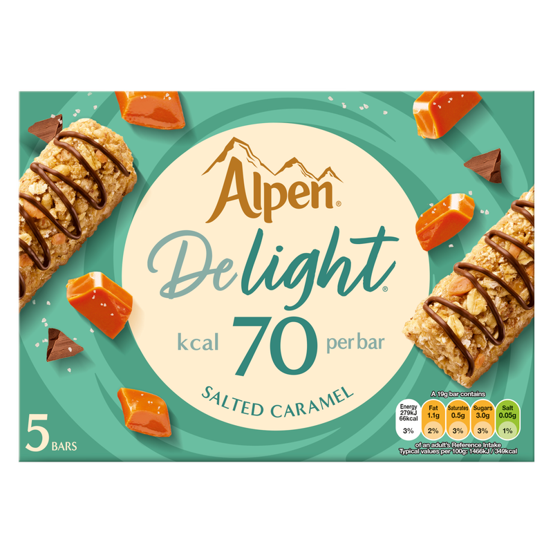 Alpen Delight Salted Caramel Cereal Bars, 5 x 19g