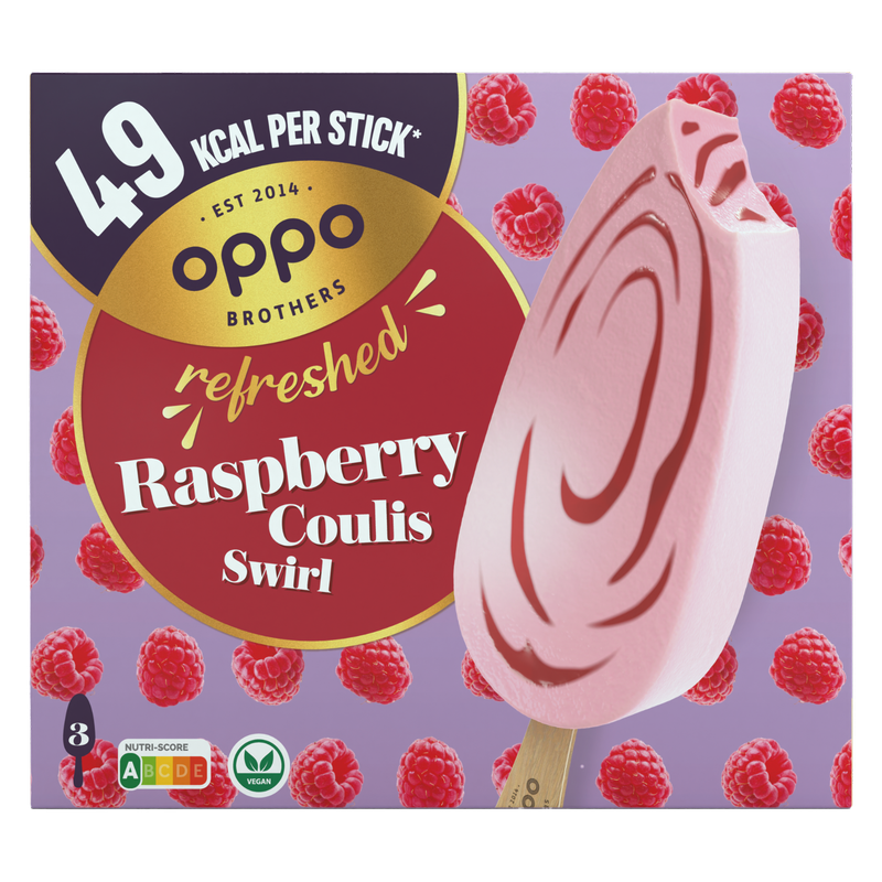 Oppo Brothers Refreshed Raspberry Coulis Sticks, 3 x 95ml