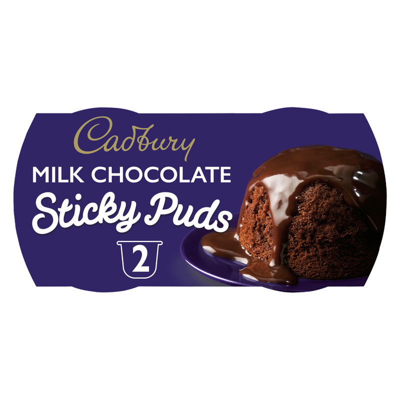 Cadbury Milk Chocolate Sticky Puds, 2 x 95g