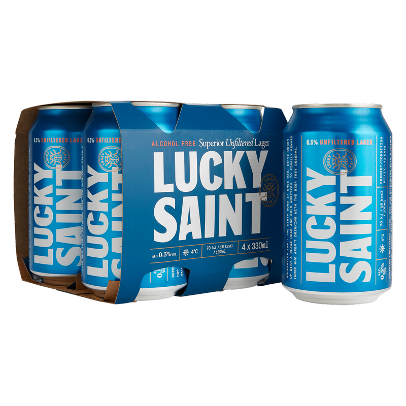 Lucky Saint Alcohol Free Lager, 4 x 330ml