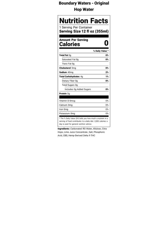 Boundary Waters 3mg THC Hop Water 4pk 12oz Can