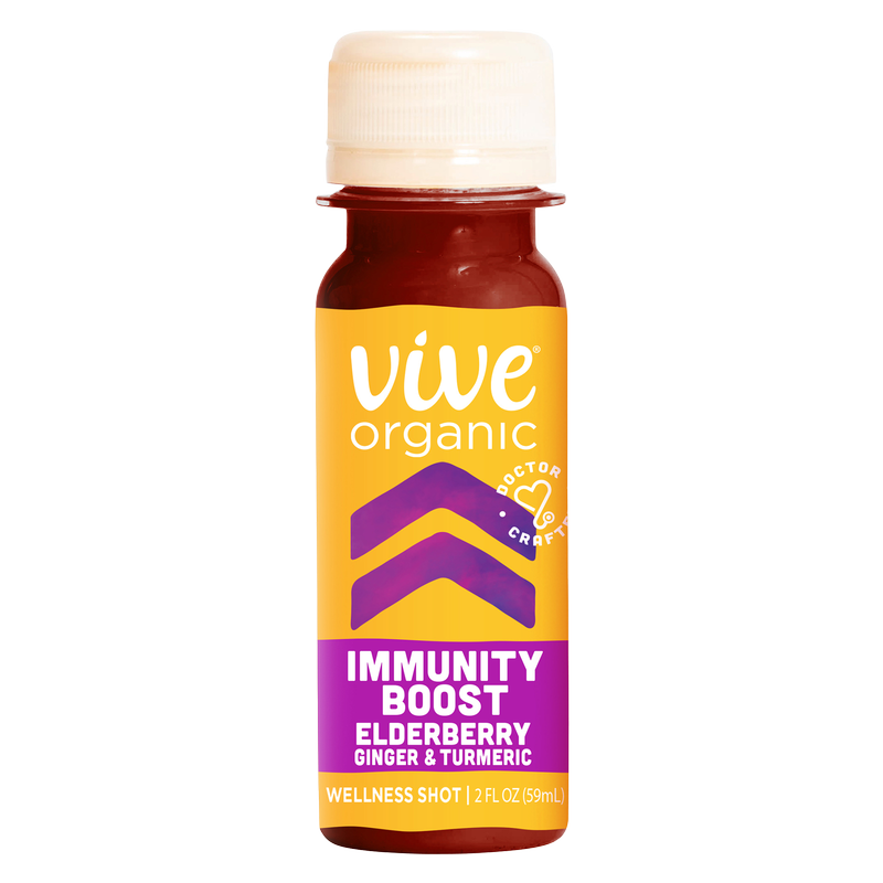 Vive Organic Immunity Boost Elderberry, Ginger & Turmeric Shot 2oz Btl