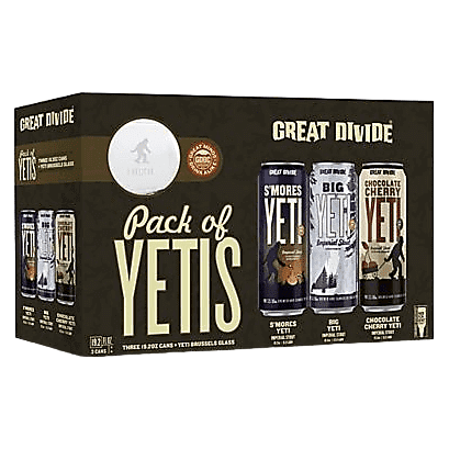 Great Divide Brewing Pack of Yetis with Glass 3pk 19.2oz Can