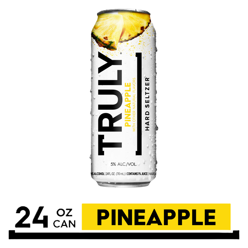 Truly Hard Seltzer Pineapple Single 24oz Can 5% ABV
