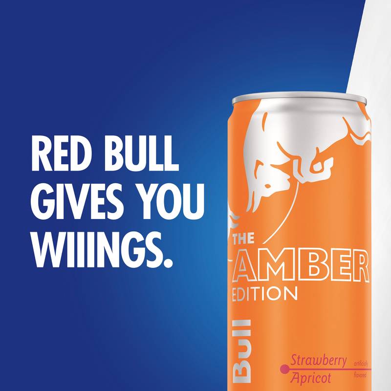 Red Bull Energy Drink The Amber Edition Strawberry Apricot 24pk 12oz Can