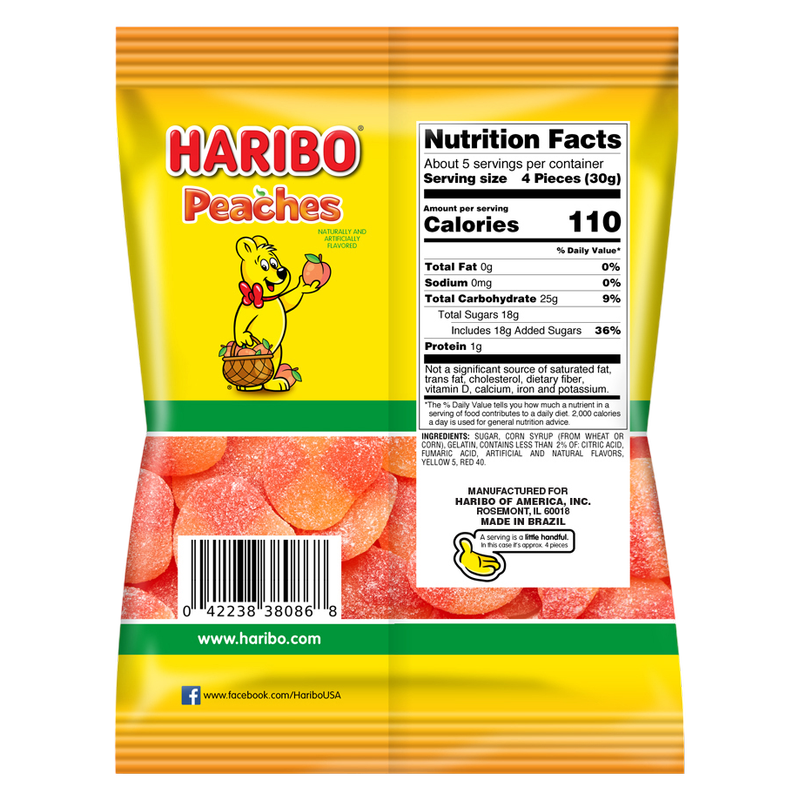 Haribo Peaches Gummi Candy 5oz