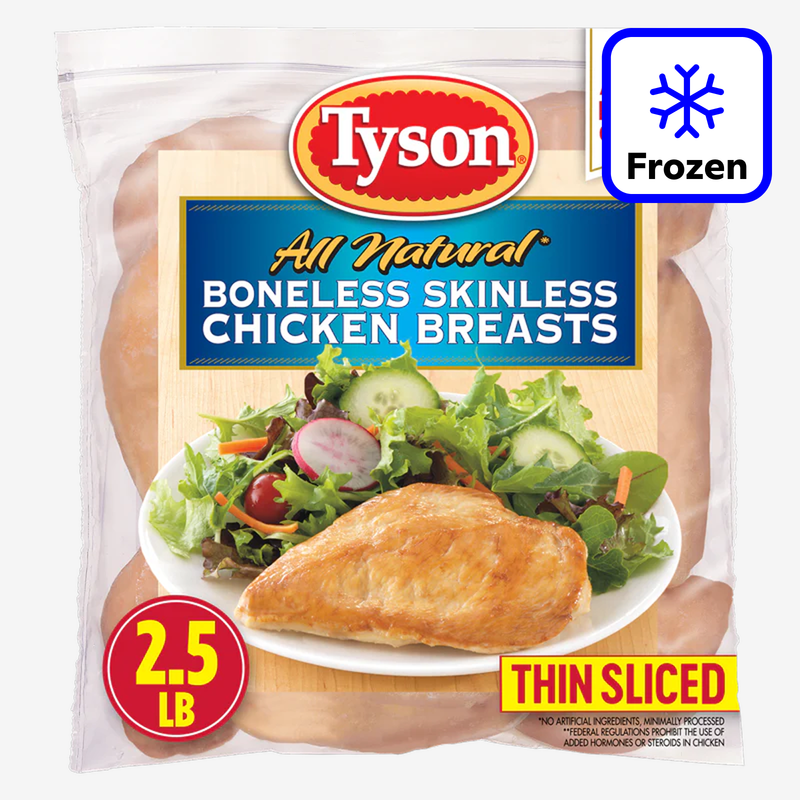 Tyson Frozen Boneless Skinless Chicken Breasts - 2.5lb