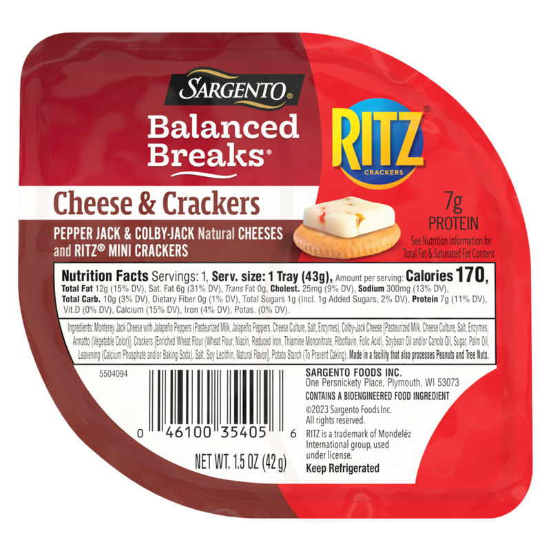 Sargento Balanced Breaks Pepper Jack & Colby Jack with Mini Ritz Crackers - 1.5oz