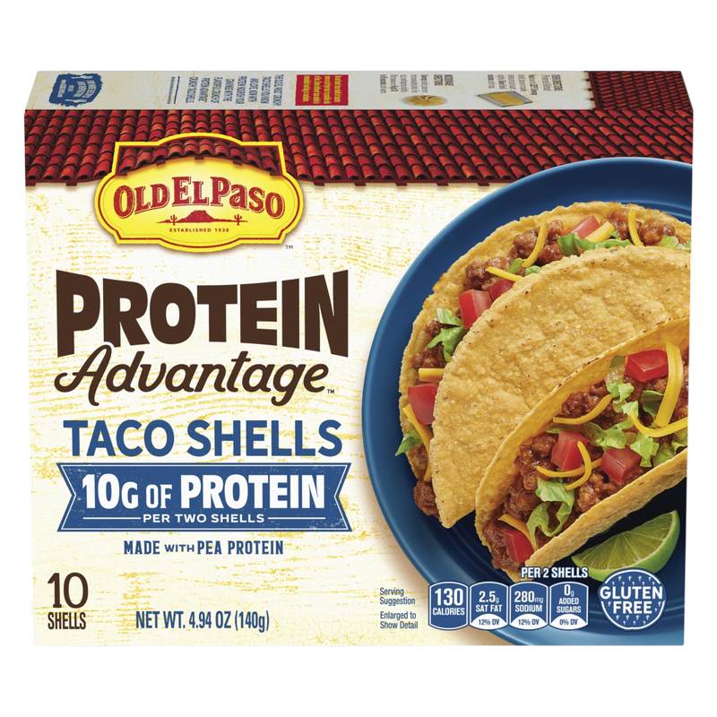 Conchas para tacos Old El Paso Protein Advantage, paquete de 10