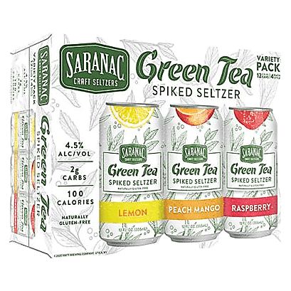 Saranac Green Tea Spiked Seltzer Variety Pack #1  12pk 12oz Can