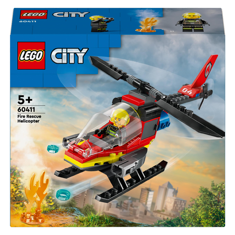 Lego Fire Rescue Helicopter City, 1pcs
