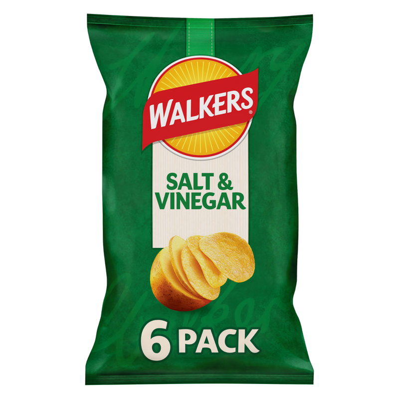Walkers Salt & Vinegar, 6 x 25g