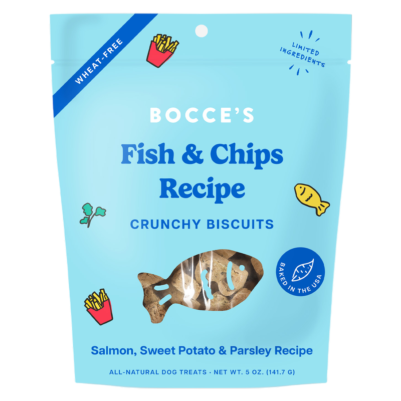 Bocce's Bakery Fish & Chips-Salmon, Sweet Potatoe & Parsley 5oz Biscuits