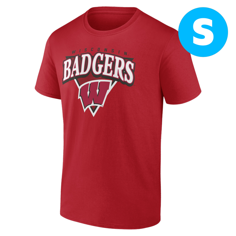 University of Wisconsin Fundamentals Cotton Modern Tri Short Sleeve Tee-Size Small