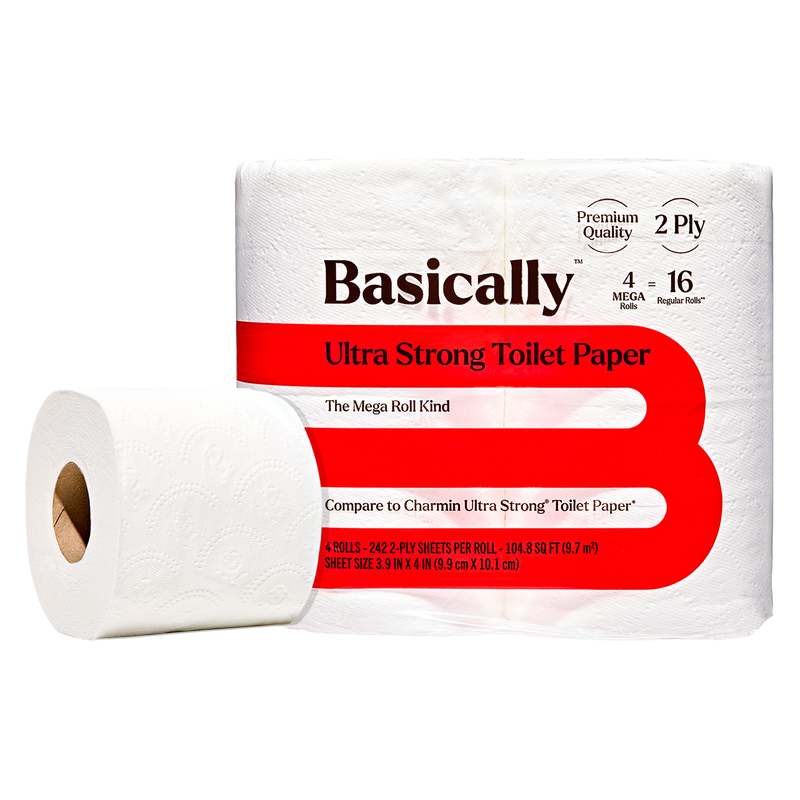 Basically, 4ct Ultra Strong Toilet Paper