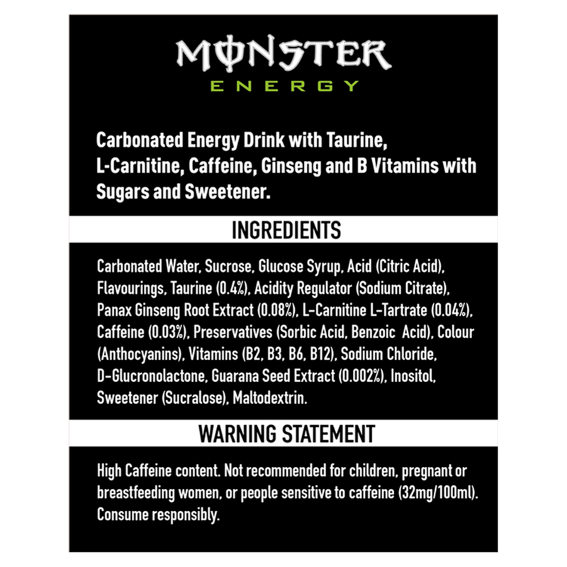 Monster Energy, 4 x 500ml