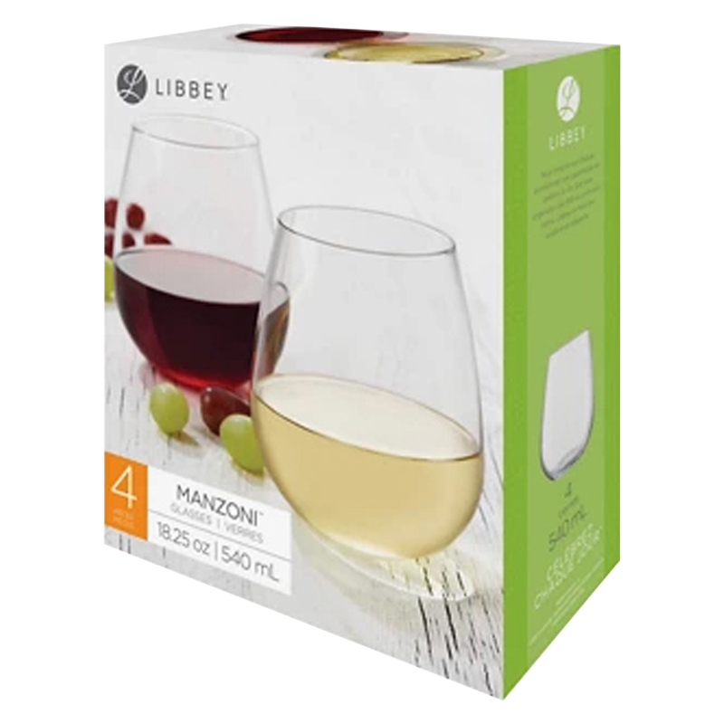 Libbey Red and White Stemless Wine Glasses 12pk