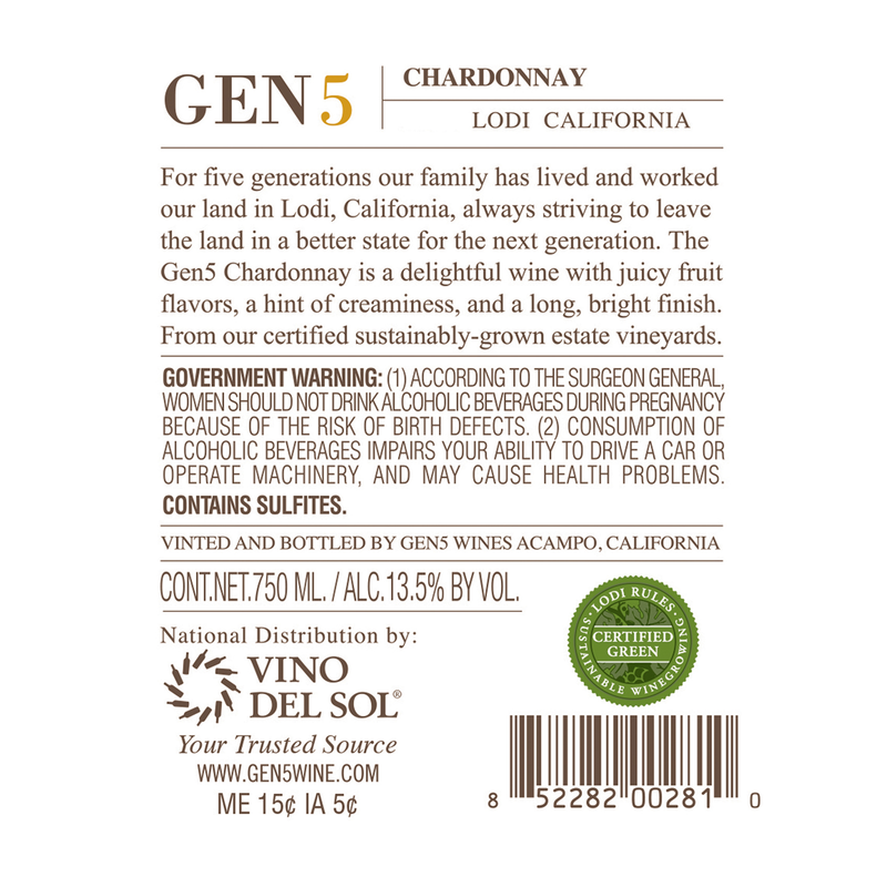 Gen 5 Chardonnay 750ml