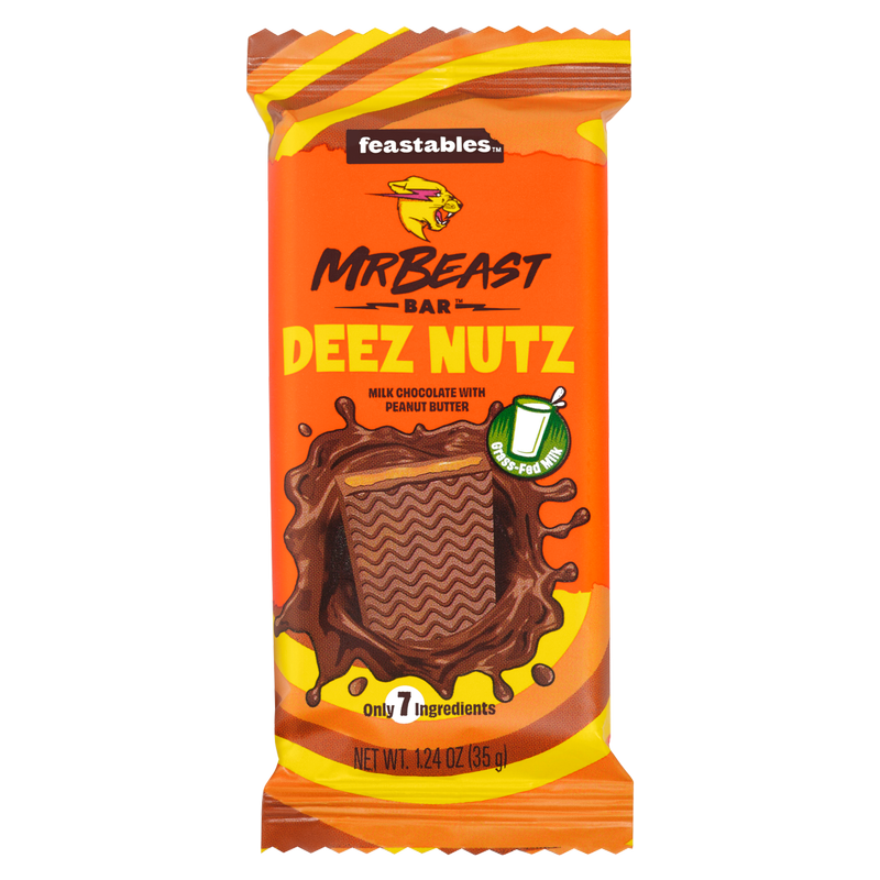 Feastables MrBeast Deez Nutz Peanut Butter Milk Chocolate Bar 1.23oz