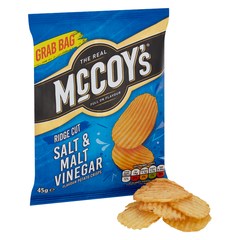 McCoy's Salt & Malt Vinegar Crisps, 45g