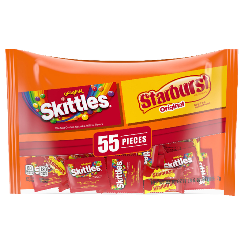 Skittles & Starburst Fun Size Variety Mix 55ct