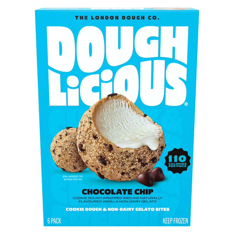 Doughlicious Chocolate Chip Cookie Dough & Gelato Bites, 6 x 32g