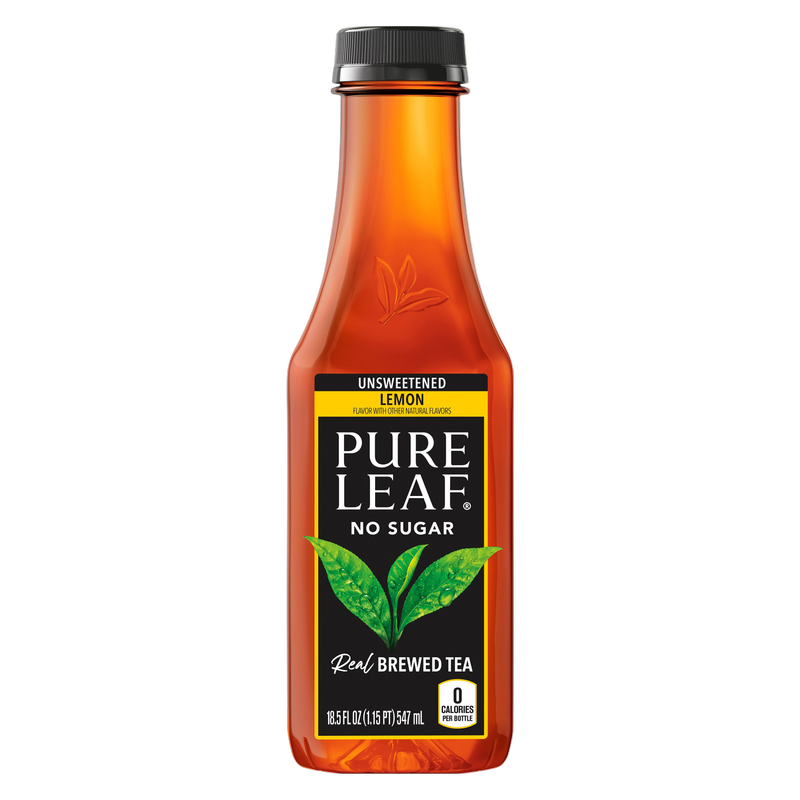 Pure Leaf Unsweetened Black Iced Tea with Lemon 18.5oz Bottle