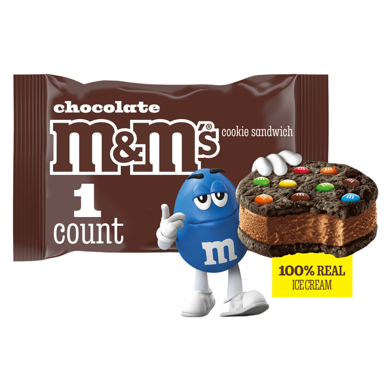 M&M's Chocolate Ice Cream Cookie Sandwich 1ct