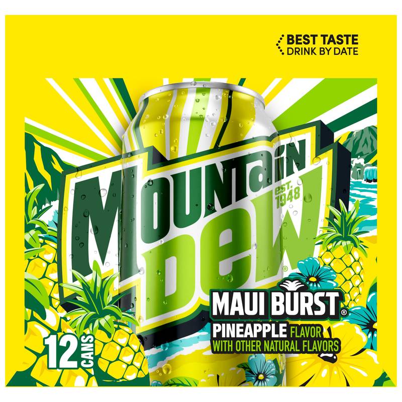 Mountain Dew Maui Burst Pineapple 12pk 12oz Can - Delivered In As Fast ...