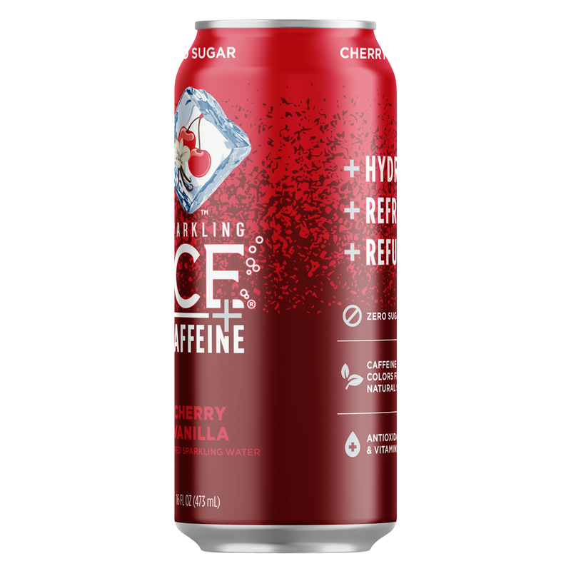Sparkling Ice Cherry Vanilla Sparkling Water + Caffeine 16oz Can
