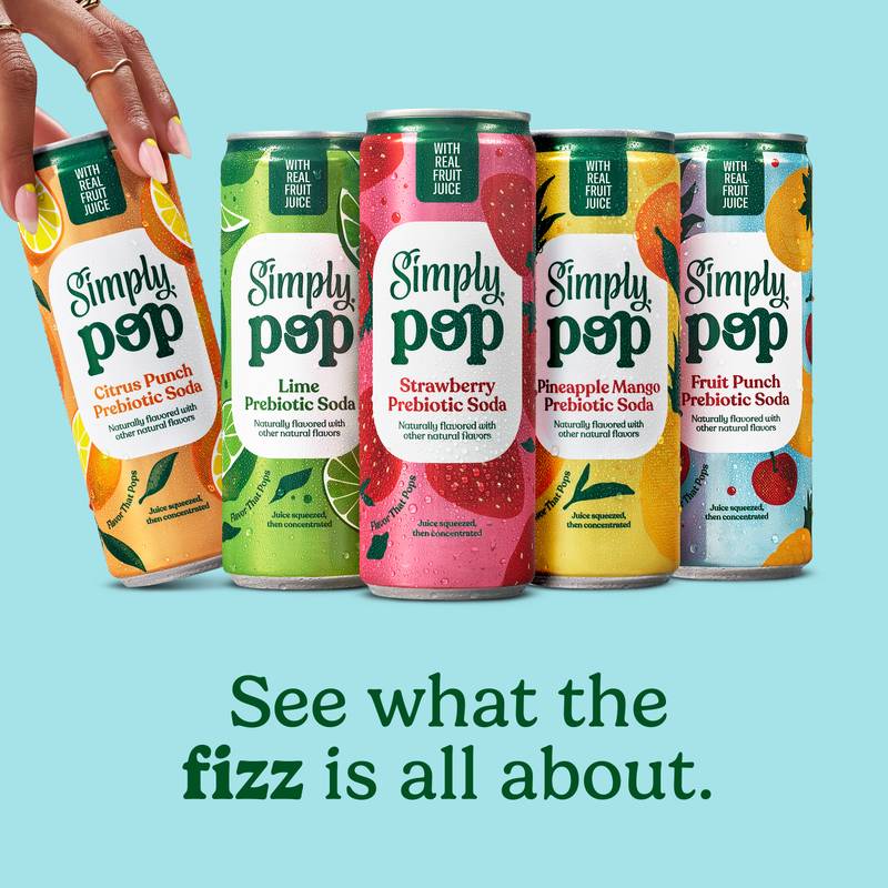 Simply Pop Lime Prebiotic Soda 12oz Can