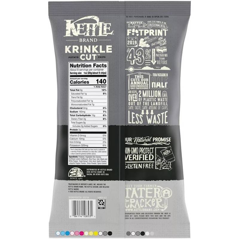 Kettle Krinkle Cut Chips Salt & Pepper 8.5oz